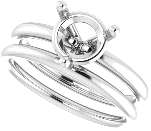 Sužadėtuvių Žiedas „Solitaire“ 14k white gold Round 7.4mm (10)
