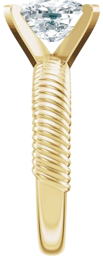 Sužadėtuvių Žiedas „Solitaire Rope“ 14k yellow gold Elongated Cushion 9mm x 7mm (4)