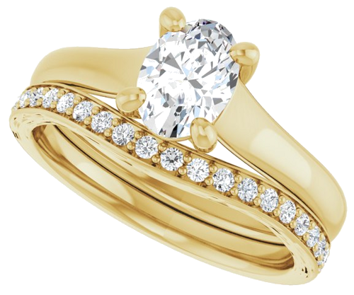 14K Yellow 7x5 mm Oval Solitaire Engagement Ring Mounting (10)