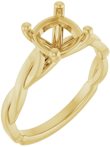Sužadėtuvių Žiedas „Infinity-Inspired“ 14k yellow gold Cushion 7mm (1)