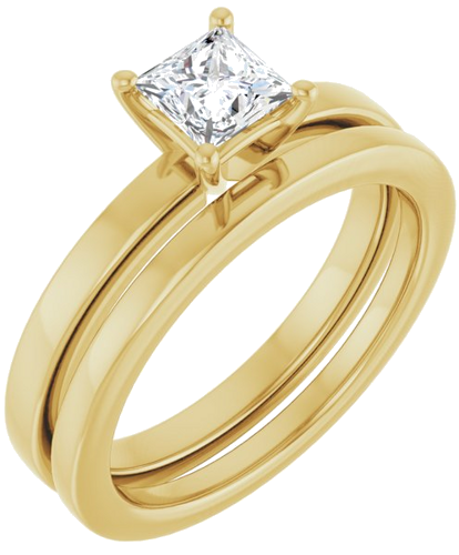 14K Yellow 4.5 mm Square Solitaire Engagement Ring Mounting (5)