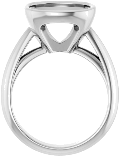 Sužadėtuvių Žiedas „Bezel-Set Solitaire“ 950 Platinos Cushion 11mm (2)