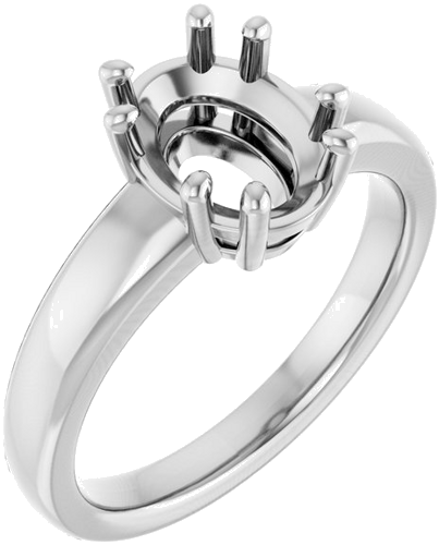 Sužadėtuvių Žiedas „Split-Prong Solitaire“ 14k white gold Oval 9mm x 7mm (1)