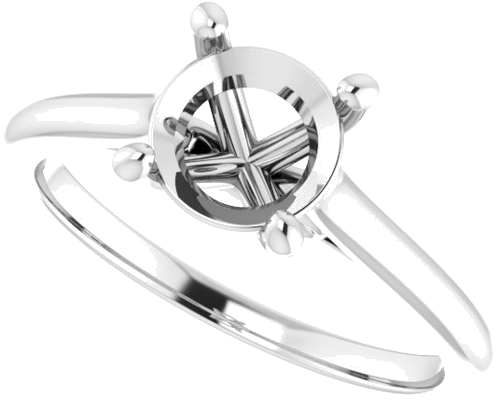 Sužadėtuvių Žiedas „Accented Infinity-Inspired“ 14k white gold Round 7mm (5)