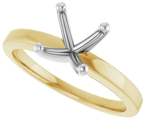 Sužadėtuvių Žiedas „Solitaire“ 14k yellow/white gold Round 7.4mm (5)