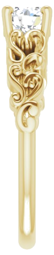Sužadėtuvių Žiedas „Solitaire Sculptural“ 14k yellow gold Round 5.2mm (9)