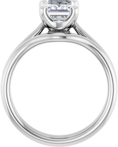 14K White 8x6 mm Emerald Solitaire Engagement Ring Mounting (7)