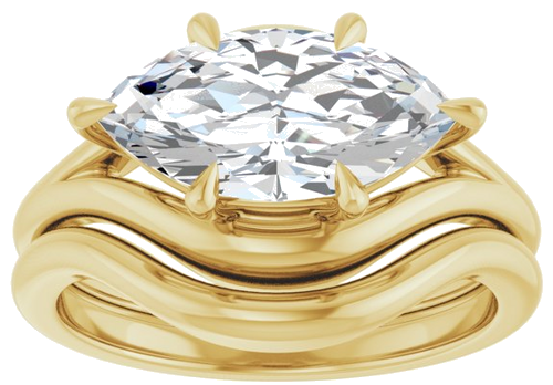 Sužadėtuvių Žiedas „Claw-Prong Solitaire“ 10k yellow gold Marquise 13mm x 6.5mm (8)