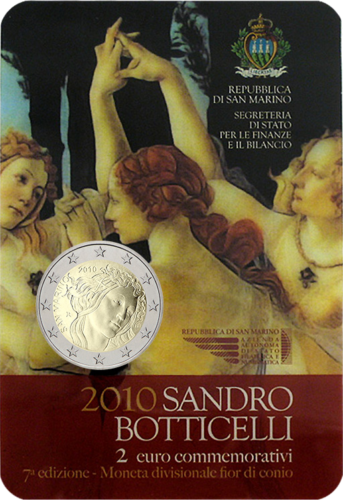 2010 San Marinas Sandro Botticelli 2 eurų moneta (2)