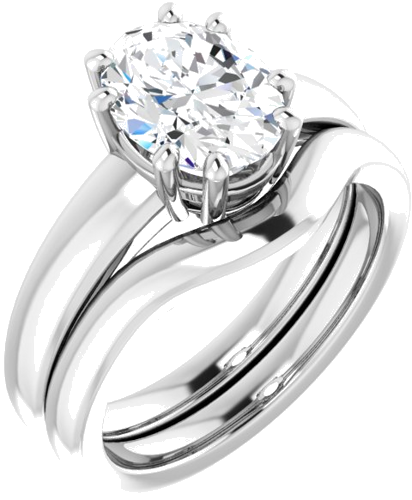 Sužadėtuvių Žiedas „Split-Prong Solitaire“ 14k white gold Oval 9mm x 7mm (6)