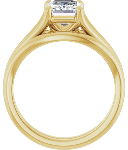 14K Yellow 8x6 mm Emerald Solitaire Engagement Ring Mounting (7)