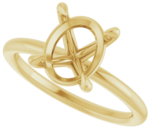 Sužadėtuvių Žiedas „Claw-Prong Solitaire“ 14k yellow gold Oval 10mm x 8mm (5)