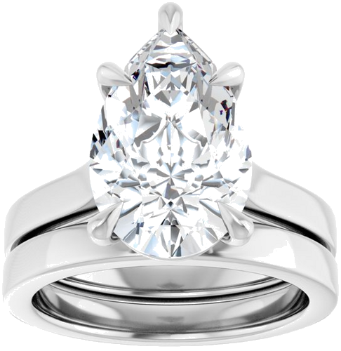 Sužadėtuvių Žiedas „Claw-Prong“ 14k white gold Pear 14mm x 9mm (8)