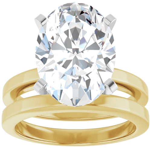 Sužadėtuvių Žiedas 14k yellow/white gold Oval 14mm x 10mm (8)