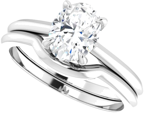 Sužadėtuvių Žiedas „Solitaire“ 950 Platinos Oval 8mm x 6mm (10)