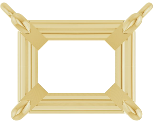 Pakabukas „Claw-Prong Solitaire“ 10k yellow gold Emerald 10mm x 8mm (1)