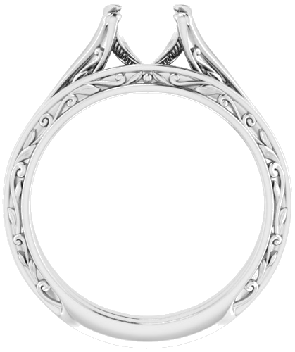 14K White 5 mm Square Engagement Ring Mounting (7)