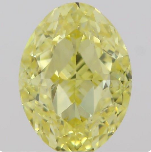 1.0 carat Fancy Intense  Yellow-SI1 Natūralus Oval Deimantas (1)