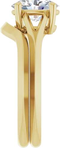 Sužadėtuvių Žiedas „Solitaire Split Shank“ 14k yellow gold Oval 8mm x 6mm (9)