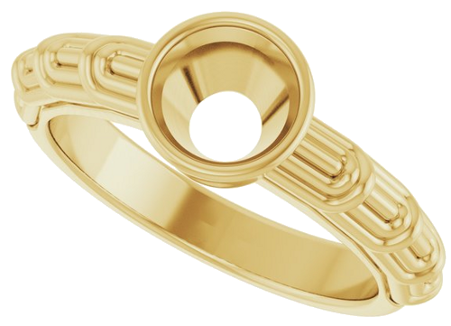 Sužadėtuvių Žiedas „Solitaire“ 585 Geltonojo Aukso Round 6.5mm (5)