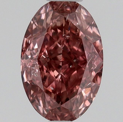 0.47 carat Fancy Deep Orangey Pink-SI2 Natūralus Oval Deimantas (1)