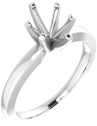 Sužadėtuvių Žiedas „Solitaire“ 585 Baltojo Aukso Oval 8mm x 6mm (1)