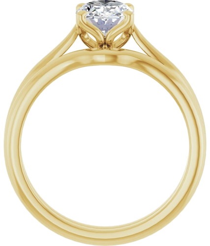 14K Yellow  8x6 mm Oval Solitaire Engagement Ring Mounting (7)