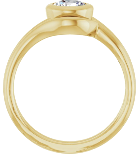 Sužadėtuvių Žiedas „Bezel-Set Solitaire“ 14k yellow gold Round 6.5mm (7)