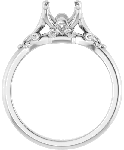 Sužadėtuvių Žiedas „Solitaire“ 14k white gold Emerald 8mm x 6mm (2)