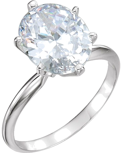Sužadėtuvių Žiedas „Lightweight Solitaire“ 14k white gold Oval 11mm x 9mm (1)
