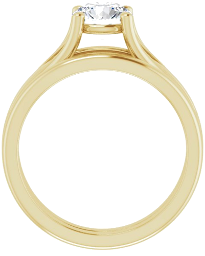 Sužadėtuvių Žiedas „Solitaire“ 585 Geltonojo Aukso Round 6.5mm (7)