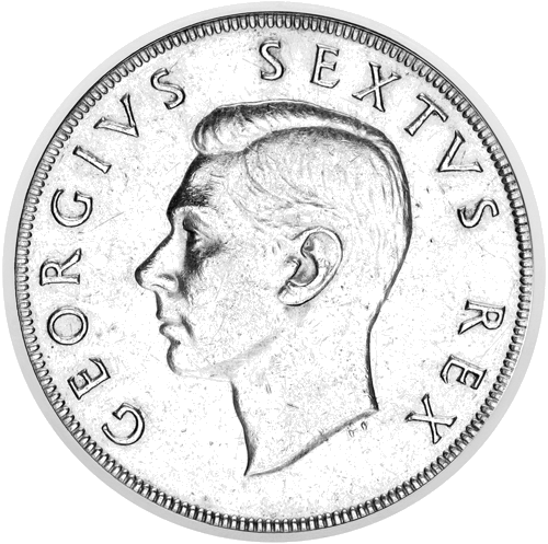 5 Šilingai (1948-1952) Pietų afrika sidabrinė moneta (2)