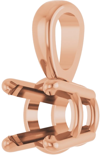 14K Rose 4.5 mm Round 4-Prong Pendant Mounting (2)