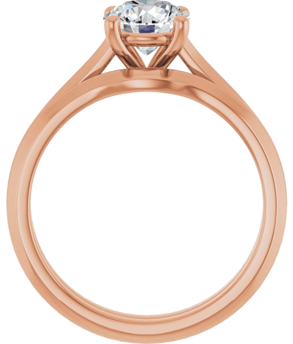 Sužadėtuvių Žiedas „Claw-Prong“ 14k rose gold Round 6.5mm (7)