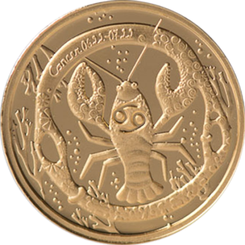 Cancer, gold (.999) 1.24 g (June 21 - July 22) (1)