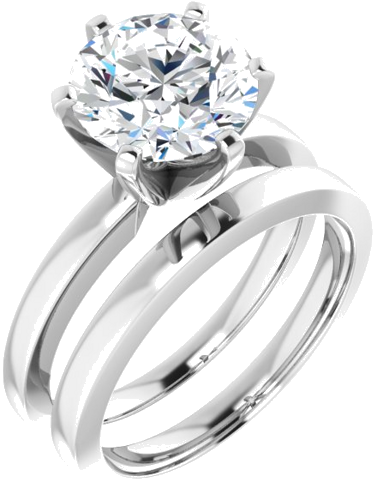 Sužadėtuvių Žiedas „Solitaire“ 14k white gold Round 9mm (6)