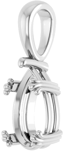 Pakabukas „Decorative Prong Solitaire“ 14k white gold Pear 11.5mm x 7mm (2)