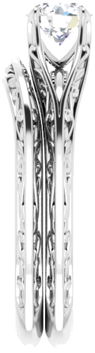 Sužadėtuvių Žiedas „Solitaire“ 585 Baltojo Aukso Round 5.2mm (9)