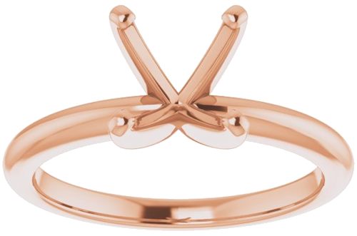 14K Rose  6 mm Square Solitaire Engagement Ring Mounting (3)
