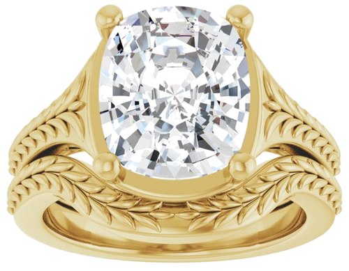 Sužadėtuvių Žiedas „Solitaire“ 14k yellow gold Elongated Cushion 11mm x 9mm (8)