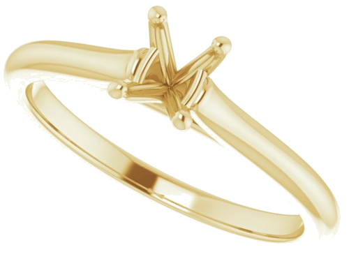 Sužadėtuvių Žiedas „Solitaire“ 750 Geltonojo Aukso Oval 6mm x 4mm (5)