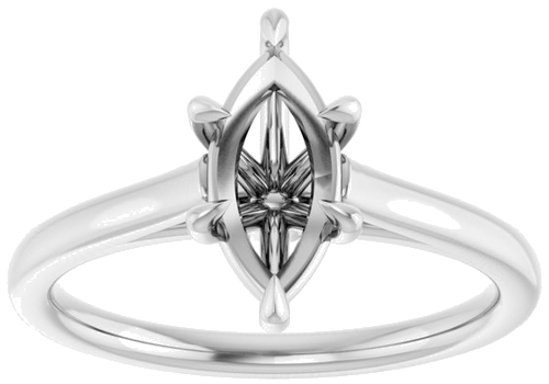 Sužadėtuvių Žiedas „Claw-Pong“ 14k white gold Marquise 10mm x 5mm (3)