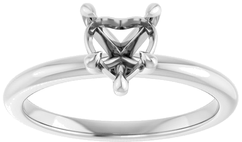 Sužadėtuvių Žiedas „Claw-Prong“ 14k white gold Heart 6mm (3)