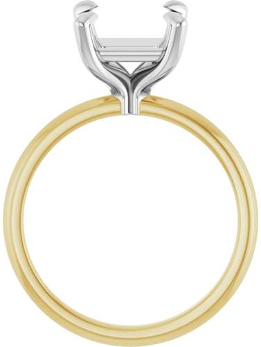 Sužadėtuvių Žiedas „Solitaire“ 14k yellow/white gold Square 7.5mm (2)