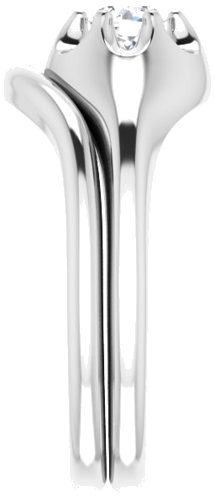 Sužadėtuvių Žiedas „Solitaire Belcher“ 925 Sidabro Round 4.1mm (9)