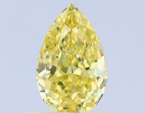 0.64 carat Fancy Intense Yellow-VVS2 Natūralus Pear Deimantas (1)
