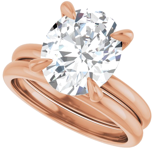 Sužadėtuvių Žiedas „Solitaire“ 14k rose gold Oval 11mm x 9mm (10)