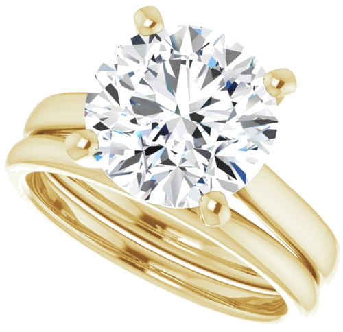 14K Yellow 10 mm Round Engagement Ring Mounting (10)
