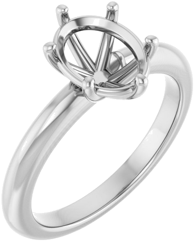 Sužadėtuvių Žiedas 14k white gold Oval 9mm x 7mm (1)
