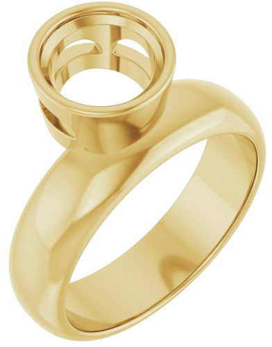 Sužadėtuvių Žiedas „Bezel-Set Solitaire Asymmetric“ 14k yellow gold Round 8mm (1)